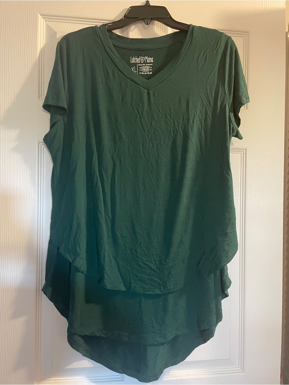 Latched Mama Layered V-Neck Nursing Top - Green